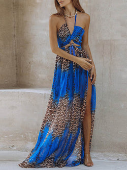 Sleeveless V Neck Spaghetti Strap Maxi Dress