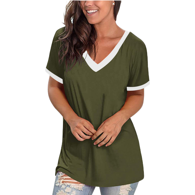 V Neck Casual Short Sleeve T-Shirt