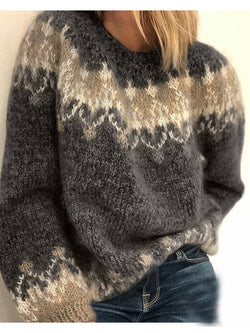 Crew Neck Long Sleeve Knit Sweater