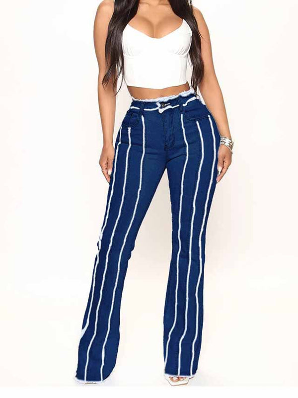 High Waist Wide Leg Casual Jean Pants