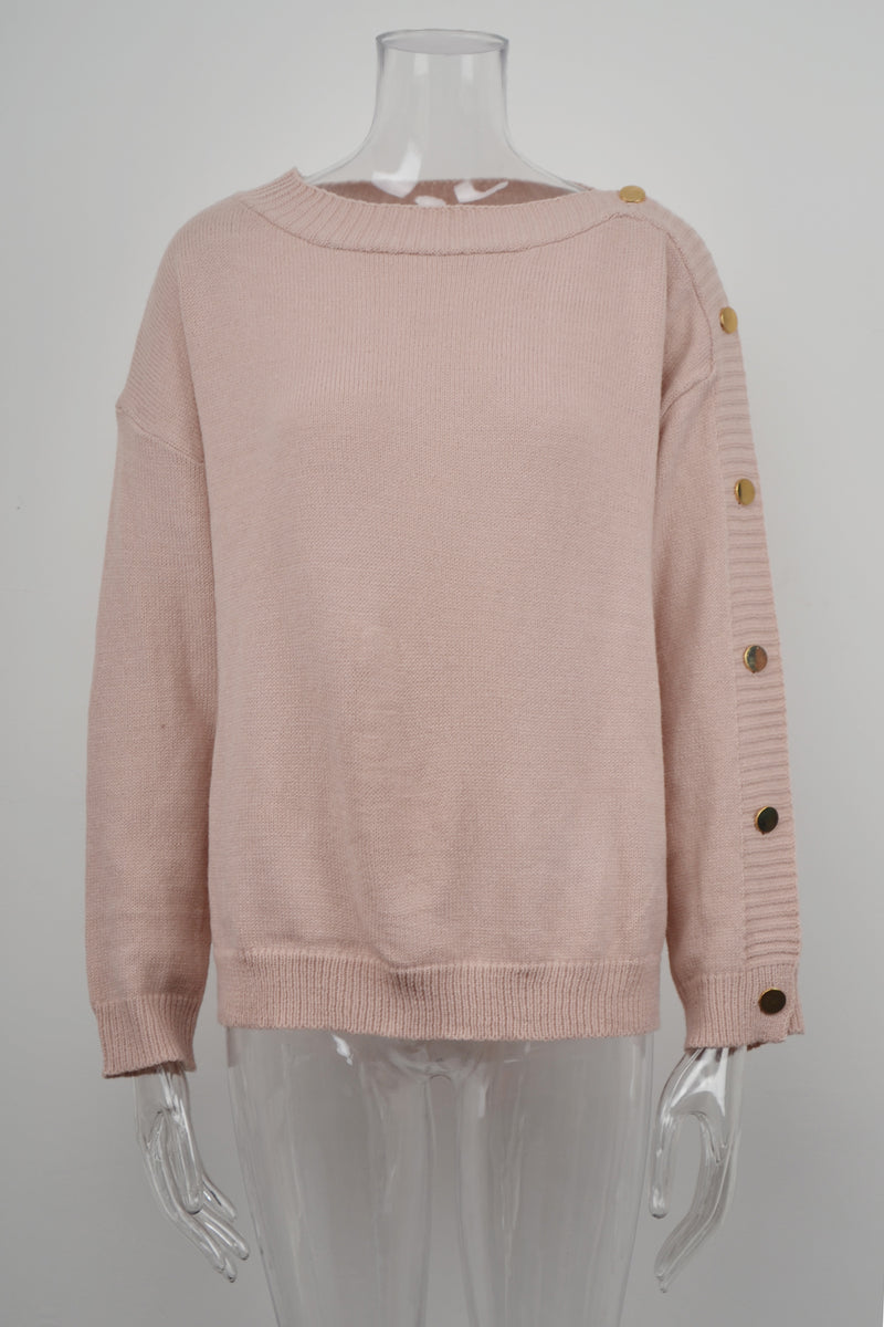 Round Neck Long Sleeve Loose Sweater Top