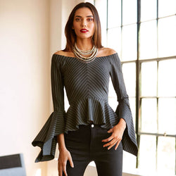 Long Sleeves Crew Neck Irregular Hem Top