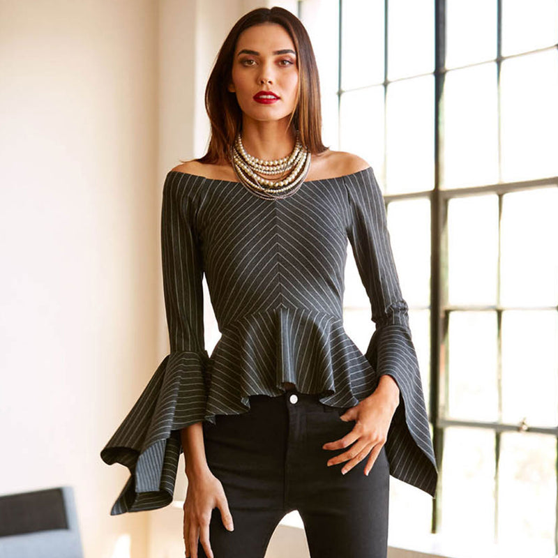 Long Sleeves Crew Neck Irregular Hem Top