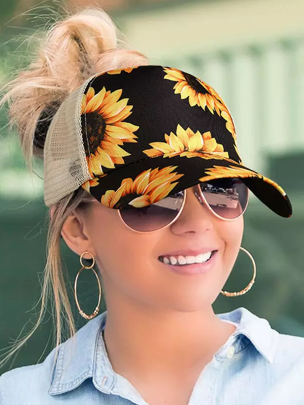 Sunflower Mesh Criss-Cross Base Ball Cap