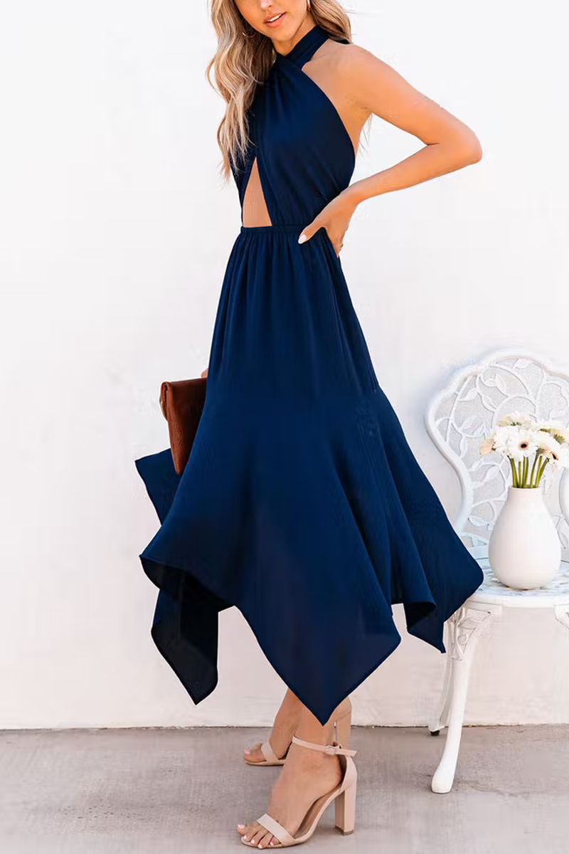 Marisol Halter Cutout Midi Dress