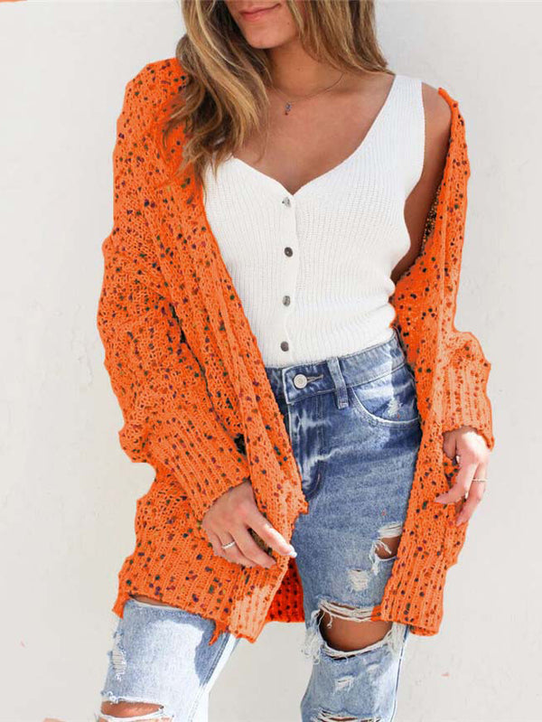 Open Top Knit Cardigan Sweater