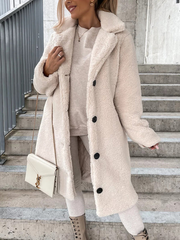 Turndown Collar Warm Oversize Outerwear Jacket Coat