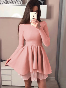 Long Sleeves Bodycon Ruffle Off Shoulder Mini Dress