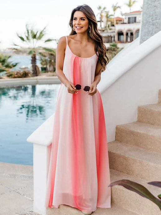 Sleeveless Spaghetti Strap Casual Long Maxi Dress