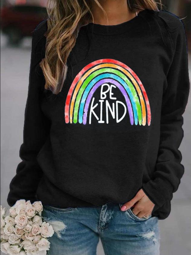 Graphic Printed Be Kind Crewneck Sweatshirt