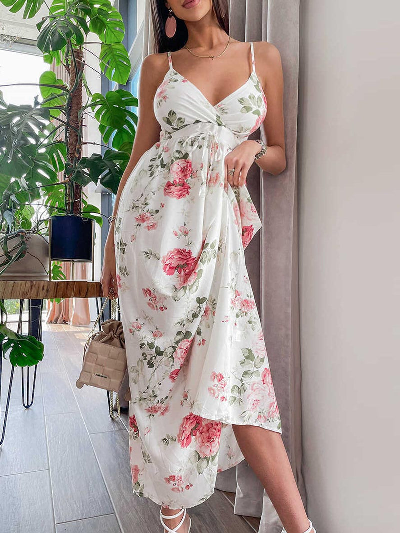 Spaghetti Strap Sleeveless High Waist Maxi Dress