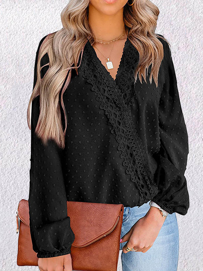 Fuzzy Fleece V Neck Faux Shearling Sherpa Pullover