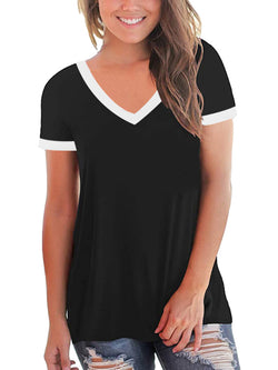 V Neck Casual Short Sleeve T-Shirt