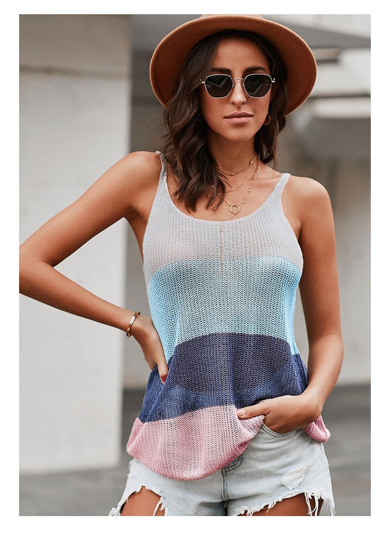 Summer Strap Knit Tank Tops Strap