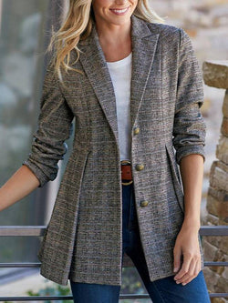 Bend Down Collar Lapel Blazer Coat