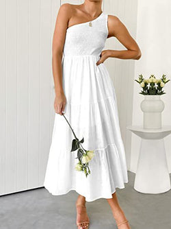 One Shoulder Sleeveless High Waist Maxi Dress