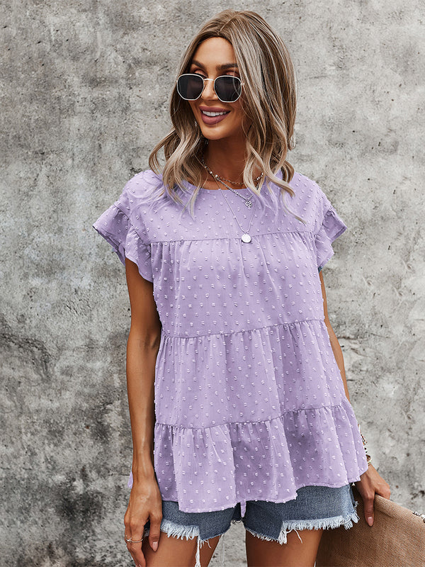 Casual Loose Ruffle Shirts Tank Tops