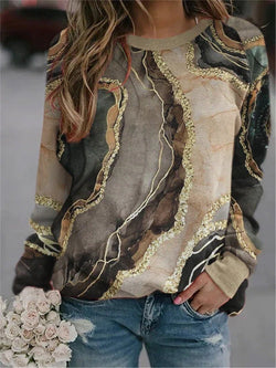 Classic Floral Print Crew Neck Sweatshirt