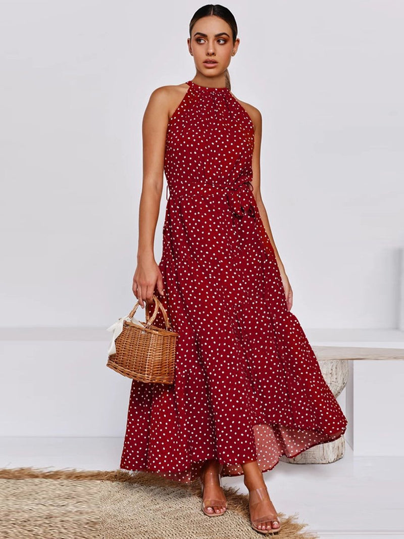 Halter Floral Print Party Dress