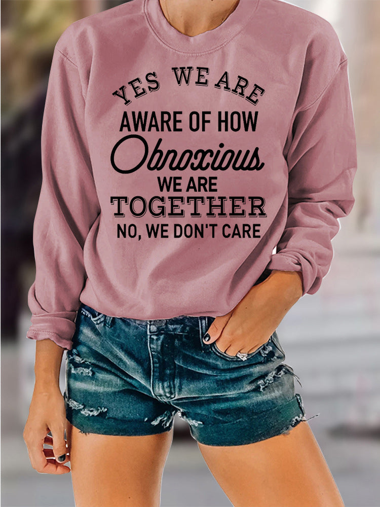 We Are Aware Long Sleeve Crew Neck Sweartshirts