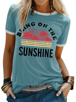 Short Sleeve Round Neck Printed Sunshine T-Shirt