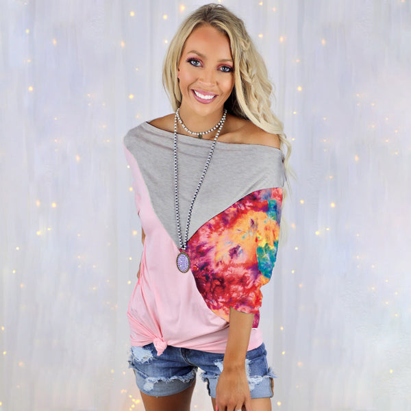 One Shoulder Short Sleeve Loose Top