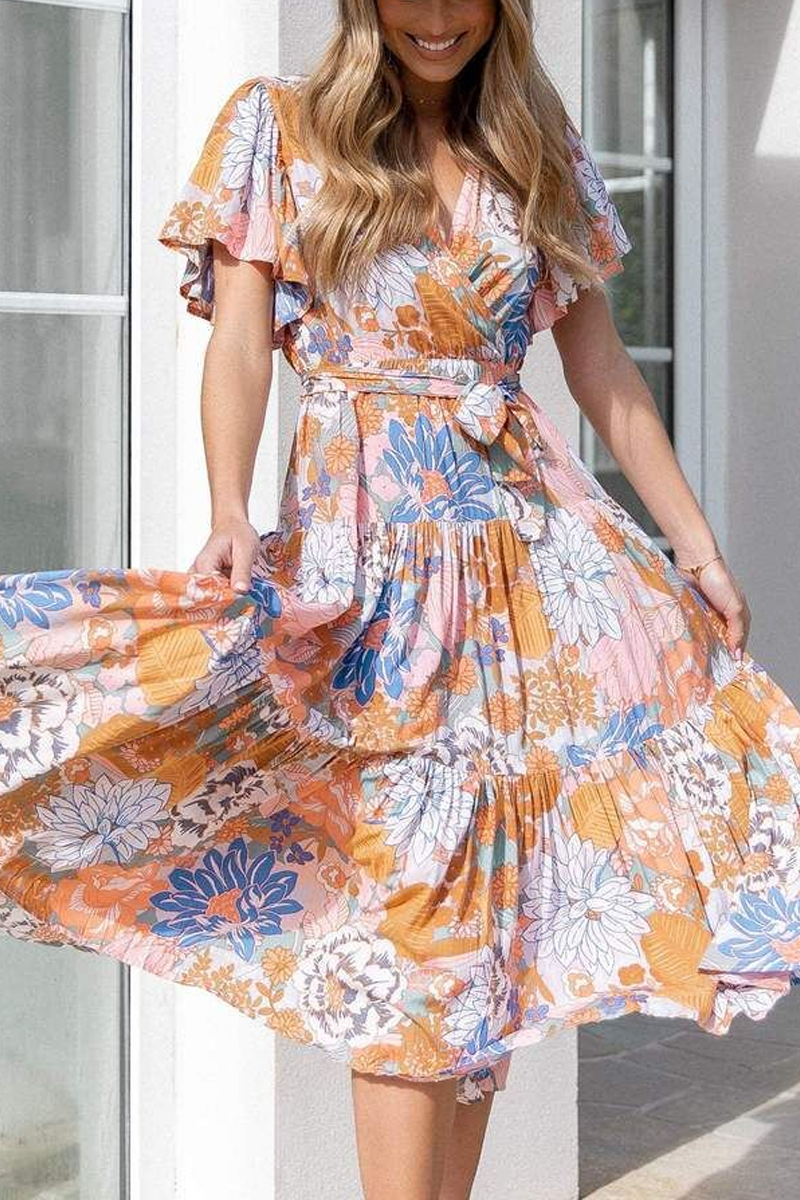 Sunshine Grace Floral Midi Dress