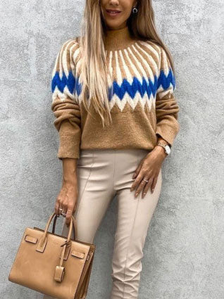 Turtle Neck Long Sleeve Knit Casual Sweater