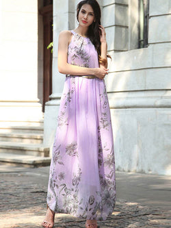 Halter Neck Sleeveless Strap Long Maxi Dress