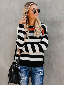 Long Sleeve Stripe Scoop Neck T-shirt