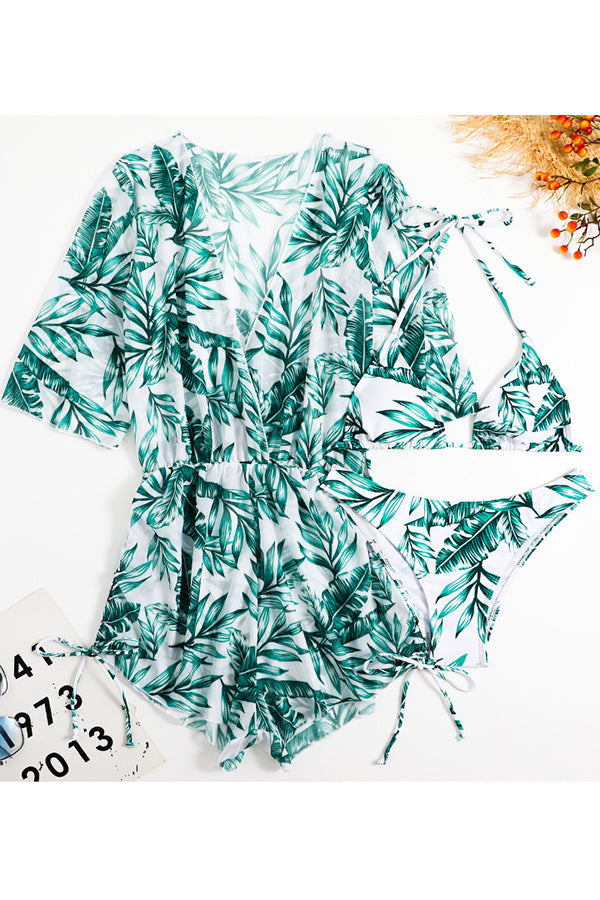 Cruise The Beach Printed Bikini+Cover-up Set