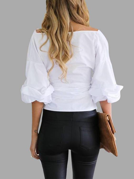 Self-tie Cross Front Blouse