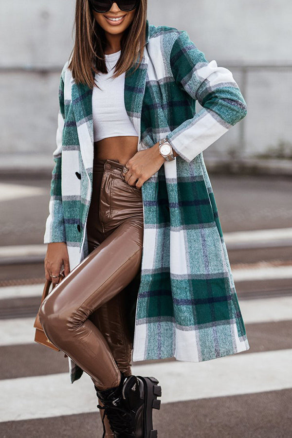 Own The World Plaid Midi Coat