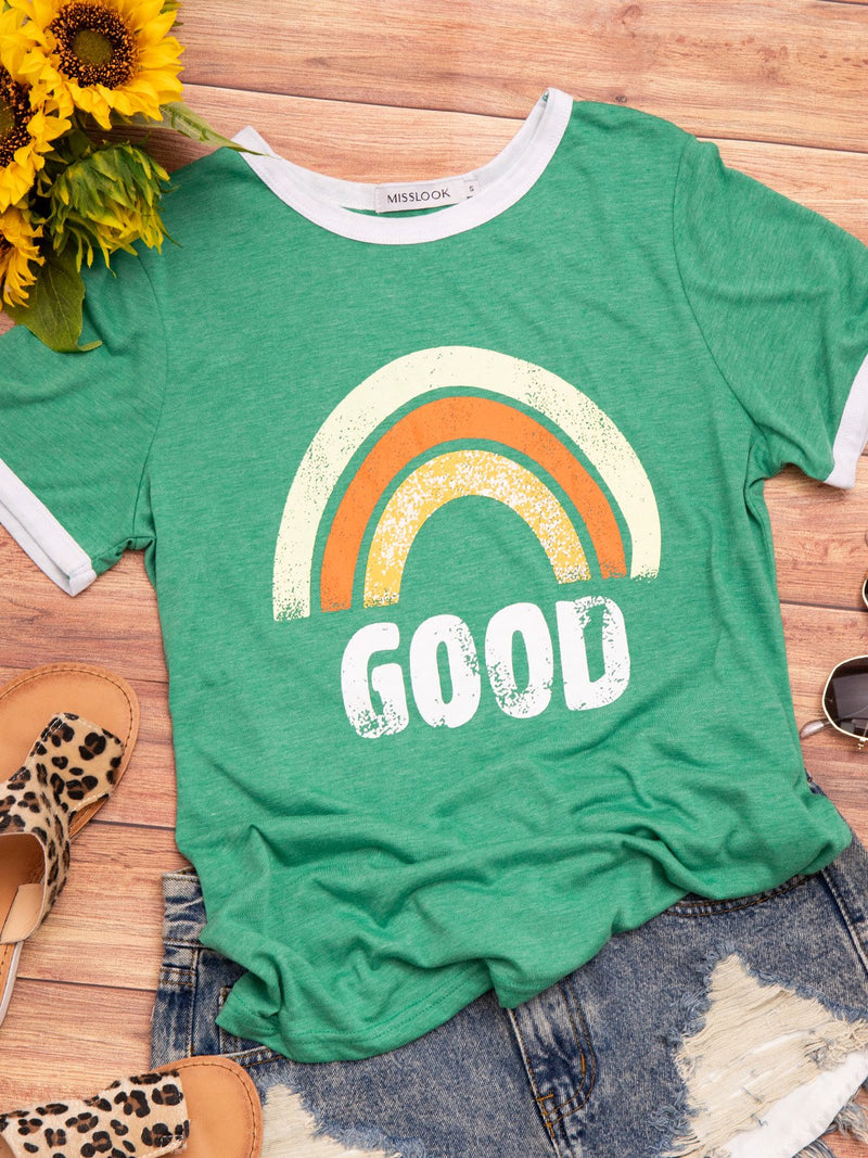 Casual Simple Loose Print T-Shirt