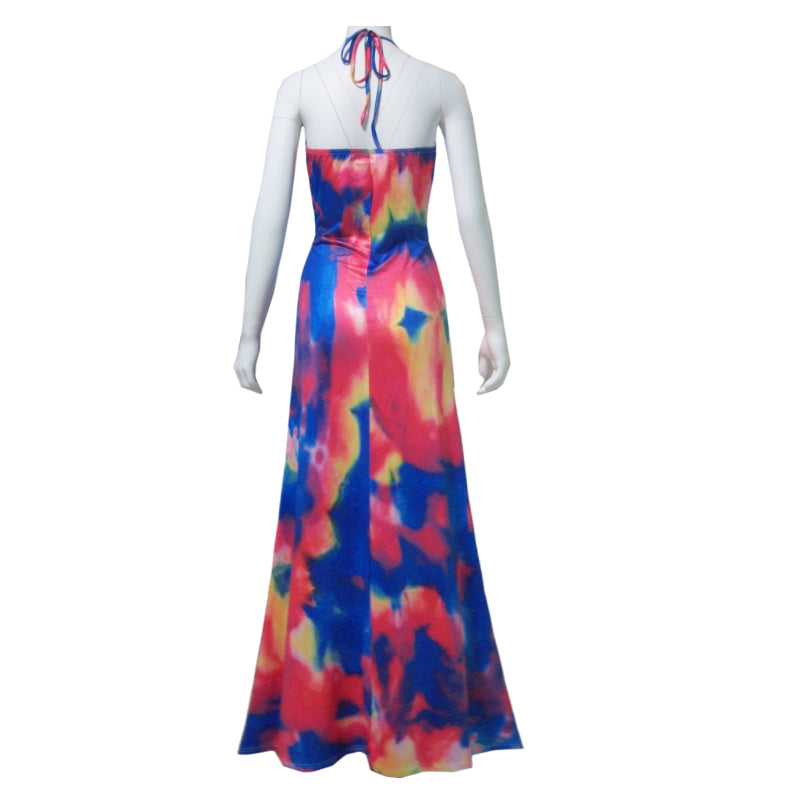 Tie Dye Spaghetti Strap Long Dress