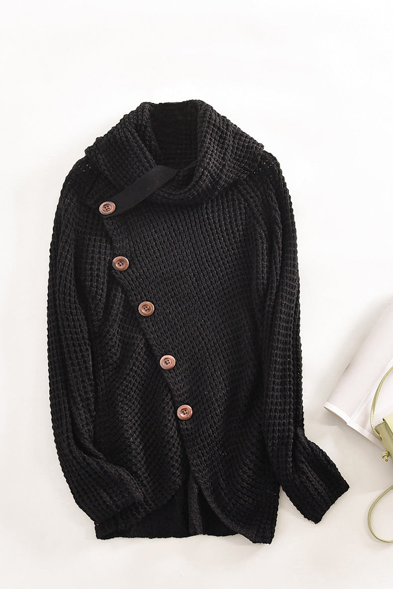 Button Thick Long Sleeve Sweater