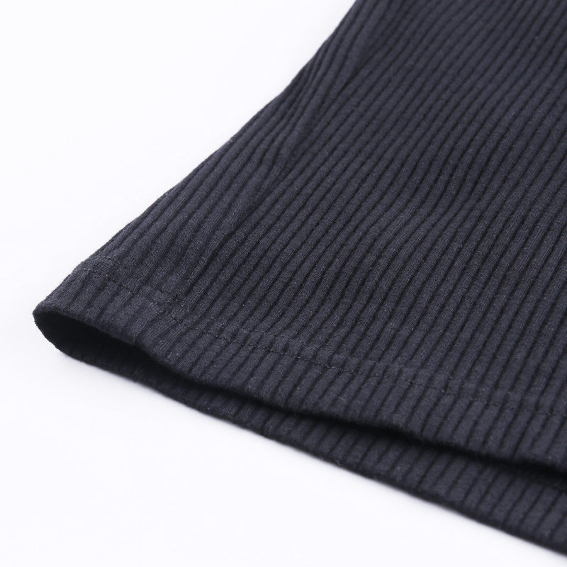 Turtleneck short-sleeved hip skirt