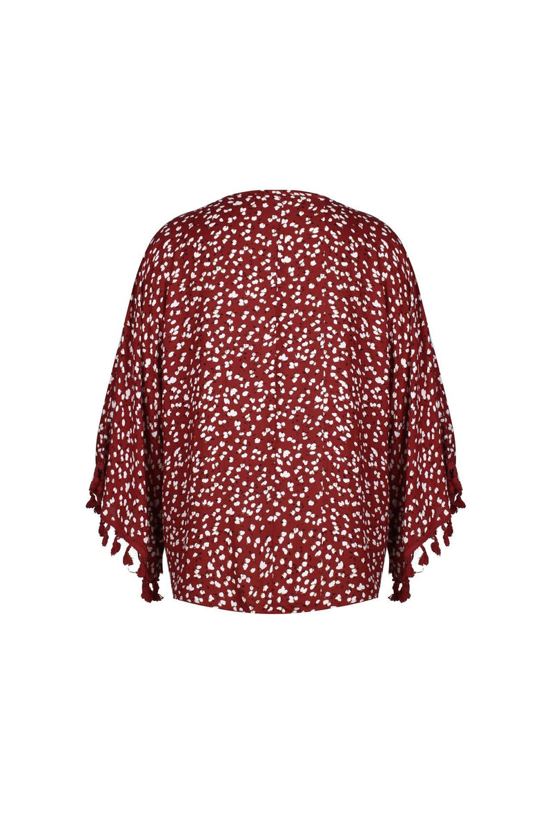 Women's Tassel Sleeve Floral Shirt