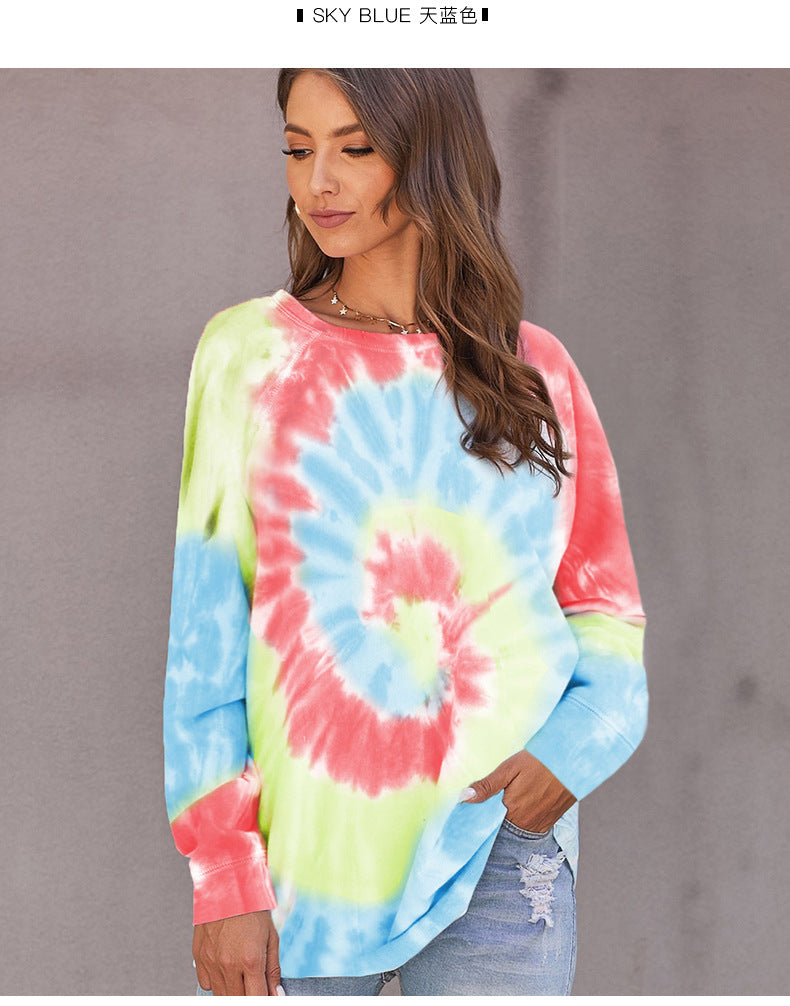 Tie Dye Long Sleeve Tops Women