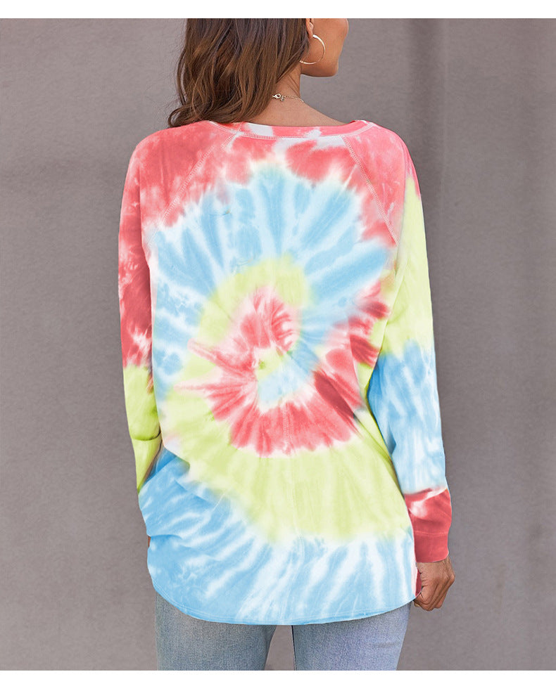 Tie Dye Long Sleeve Tops Women