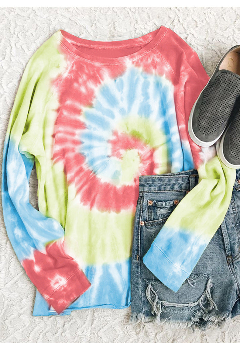 Tie Dye Long Sleeve Tops Women