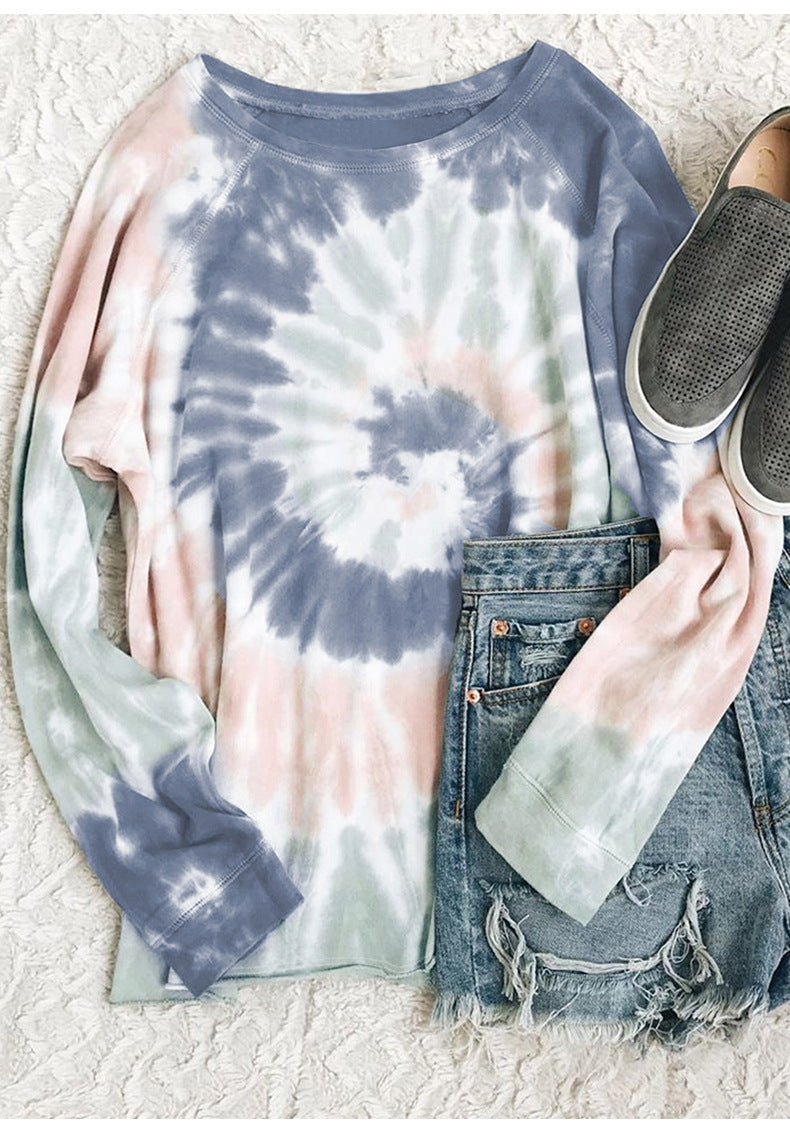 Tie Dye Long Sleeve Tops Women