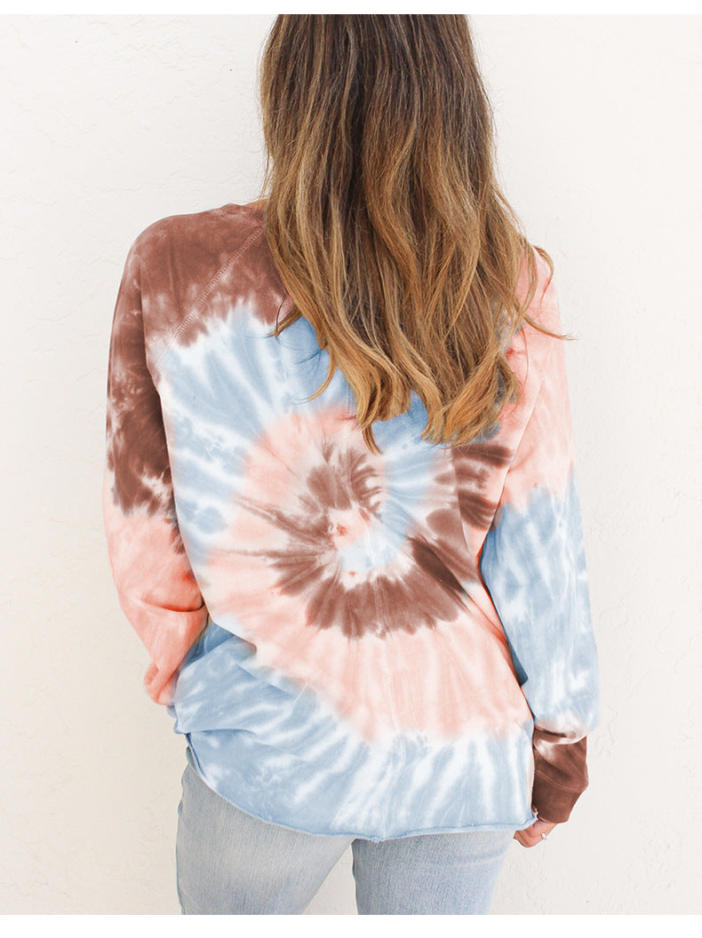 Tie Dye Long Sleeve Tops Women