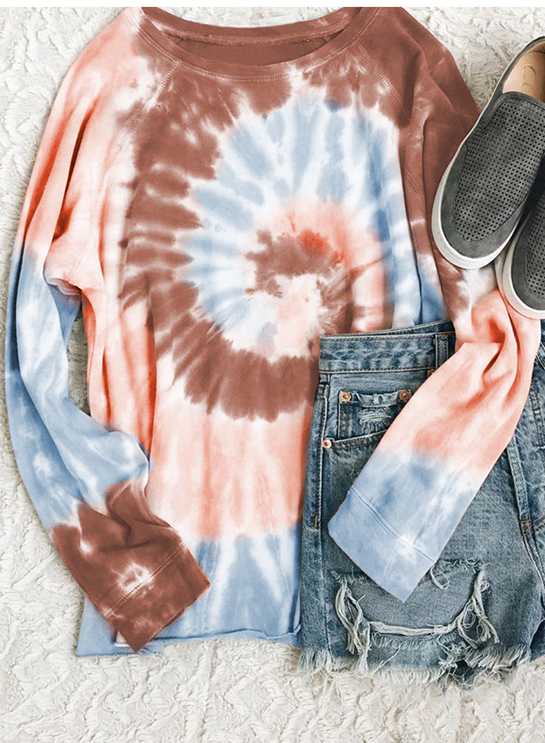 Tie Dye Long Sleeve Tops Women