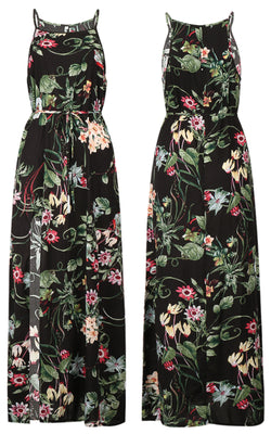 Sleeveless Floral Split Long Dress