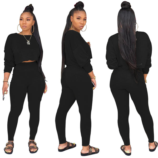 Casual Gym Long Sleeve Jumpsuit Set