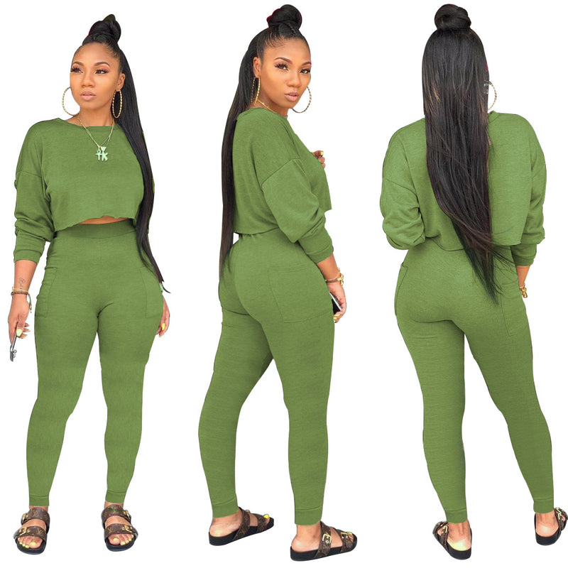 Casual Gym Long Sleeve Jumpsuit Set