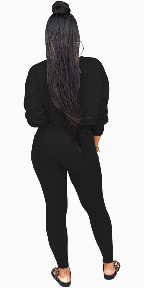 Casual Gym Long Sleeve Jumpsuit Set