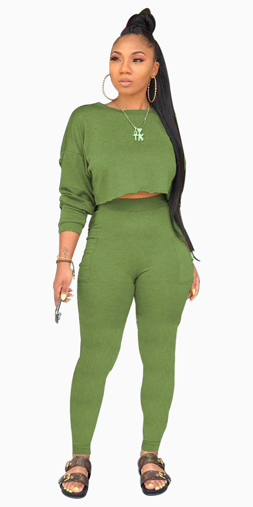 Casual Gym Long Sleeve Jumpsuit Set