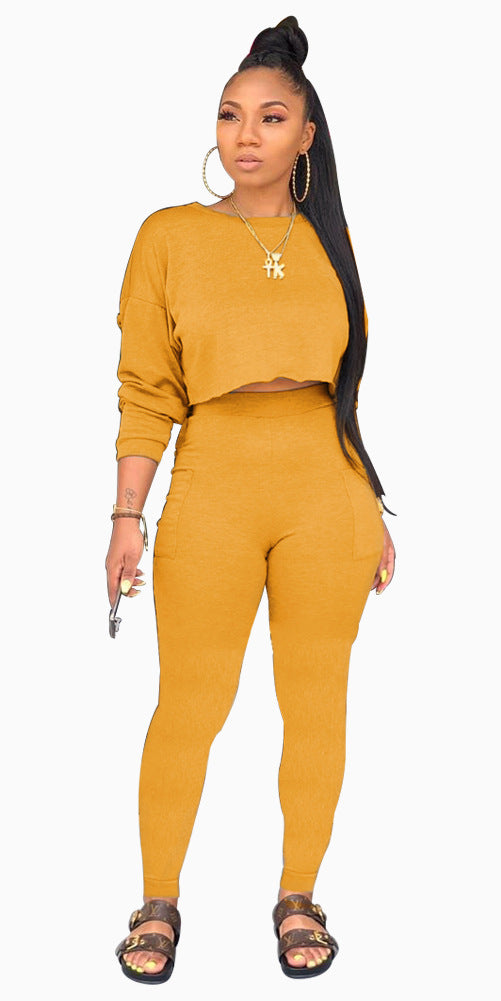 Casual Gym Long Sleeve Jumpsuit Set